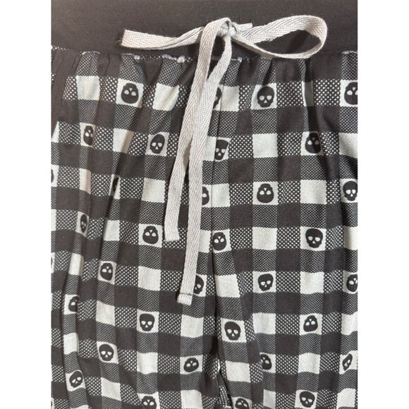 Halloween Skull Print Pajama Pants W/Drawstring & Pockets M Soft Cozy Spooky Fun - Picture 2 of 8